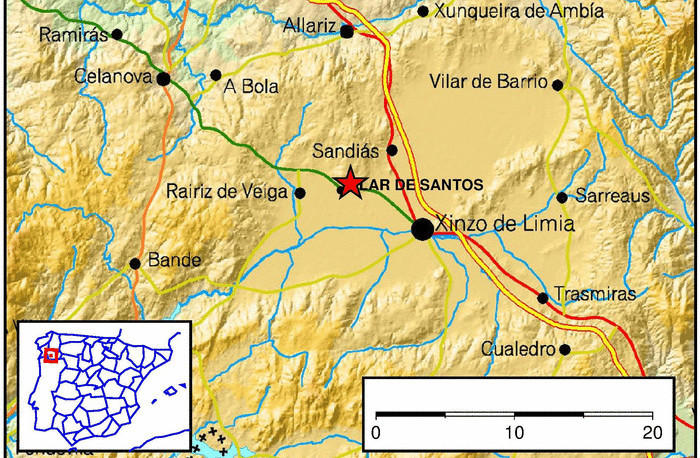 Terremoto de 3,1 graos en Vilar de Santos