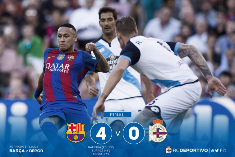 ​El Dépor no pudo con el Barça (4-0)