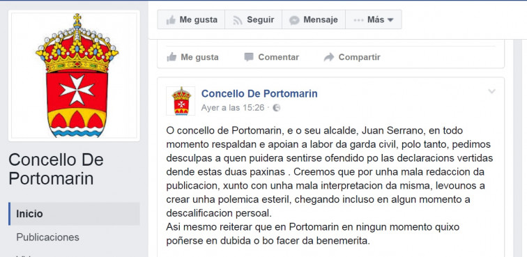 ​O alcalde de Portomarín aclara unha polémica recomendación no facebook do Concello