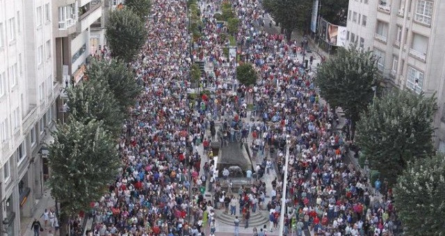 Vigo acolle a marcha central en Galicia das protestas sindicais