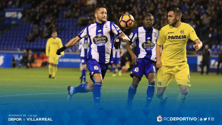 El Dépor sólo consigue ante el Villarreal un empate que sabe a poco