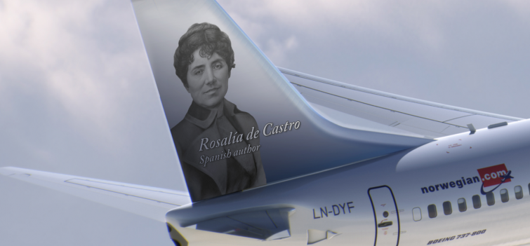 Campaña para que rectifiquen el Boeing de Rosalía en el que la identifican como ‘Spanish author’