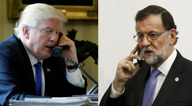 ​Rajoy evita el muro de México en su conversación con Trump