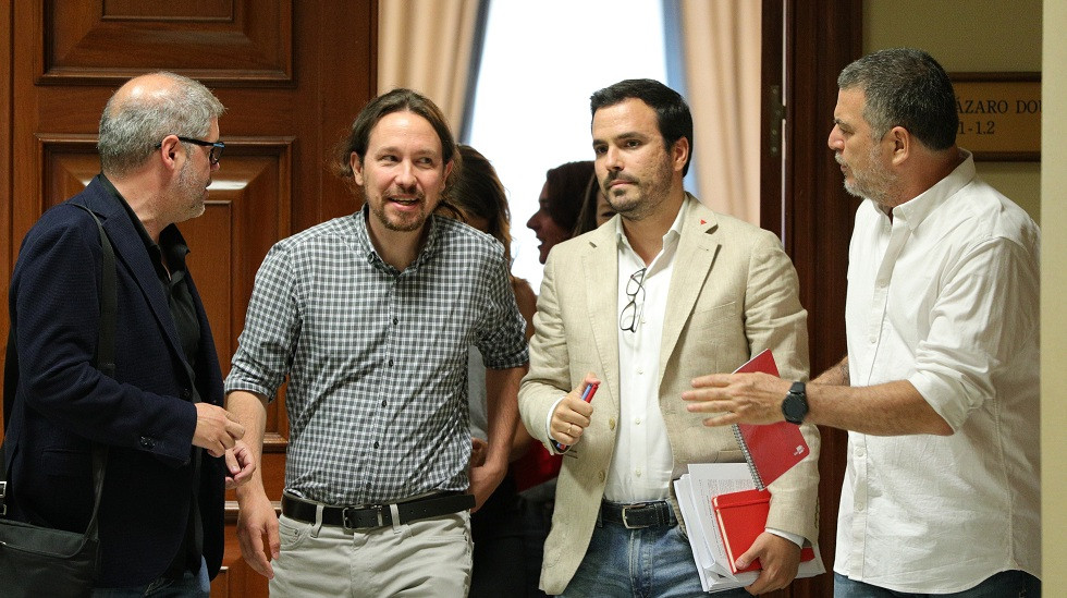 Pablo Iglesias, Unai Sordo y Alberto Garzu00f3n