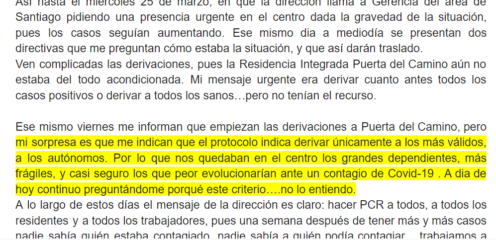 La Directora De Domusvi San Lazaro Relata Como El Sergas Solo Hospitalizo A Los Residentes Mas Validos